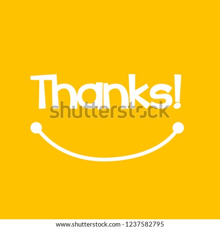 thanks, beautiful greeting card background or banner with smile face theme. design illustration