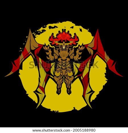 Bael is mean devil illustration for sign, symbol, logo, icon, background