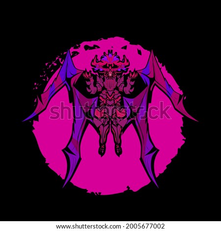 Bael is mean devil illustration for sign, symbol, logo, icon, background