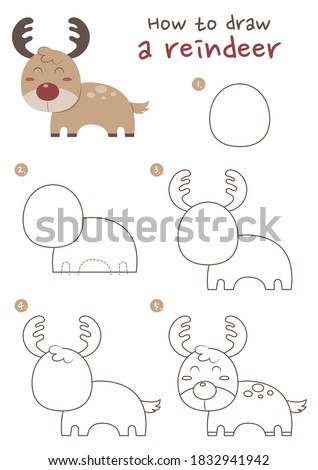 Easy Reindeer Drawing | Free download on ClipArtMag