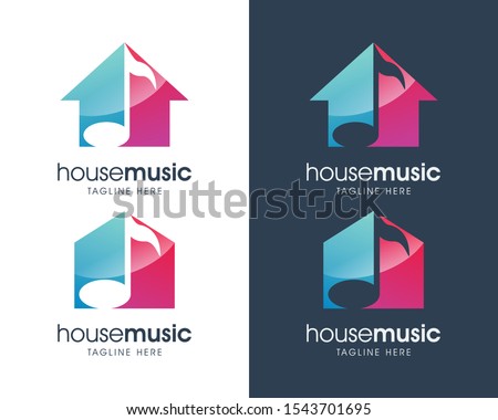 Creative Simple Music House Logo, Music House Studio Logo Design Vector Template