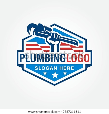 plumbing logo design vector template, plumber logo design