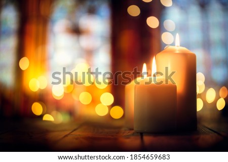 Similar – Image, Stock Photo Church window with light and shadow / St. Petri zu Lübeck