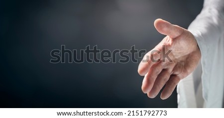 Gods or Jesus Christ hand reaching out, religion, salvation, forgiveness,  atonement and love concept Сток-фото © 