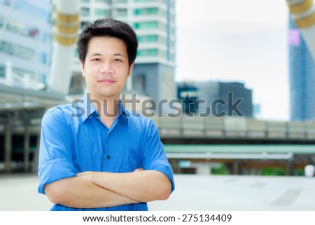 Portrait of an handsome confident business man with copy space for your text