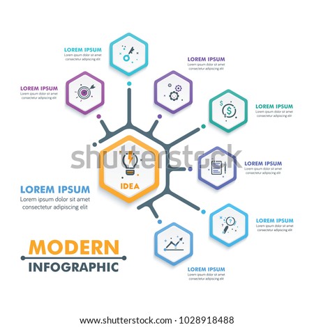 Business Infographic Template.Modern Hexagonal Infographics Timeline Design Template.Vector Illustration