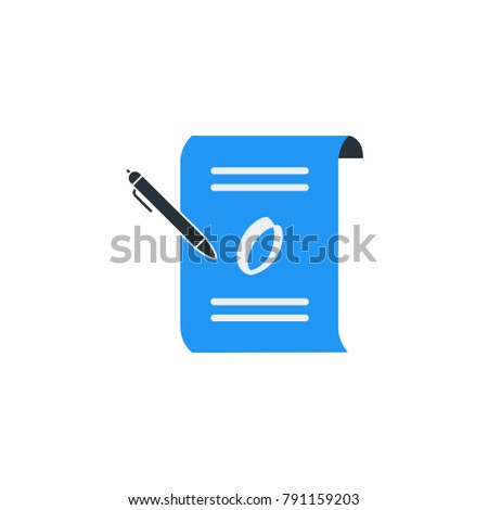 Simple Business Vector of Portfolio Paper Icon Template. Portfolio With Pen And Letter O Vector Illustration