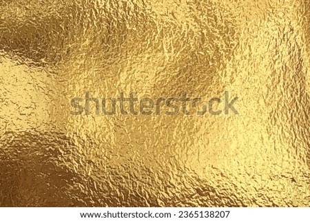 Shiny gold leaf, rough foil texture for background and art design, vector image trace.