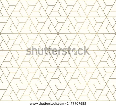  Seamless geometric pattern with hexagon grid line, modern triangle repeats background vector.