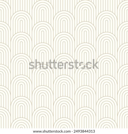 Seamless geometric arch pattern with stripe line zigzag wave pattern, modern art deco art deco background vector.