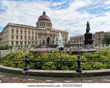 Similar – Image, Stock Photo Humboldt Forum in the Berlin City Palace with ladder in the Spree River