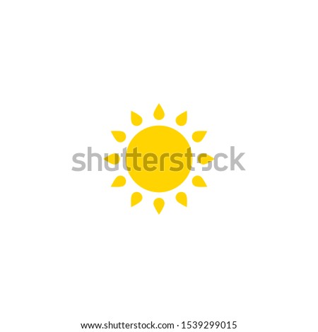 Weather icon, icon of sun, flat simple design. Vector isolated illustration. 