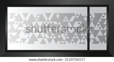 Abstract design for glass graphics. Glass graphics design for Office, Train station, Supermarket, Store, Shop, Mall, Boutique, Home glass partition. ストックフォト © 