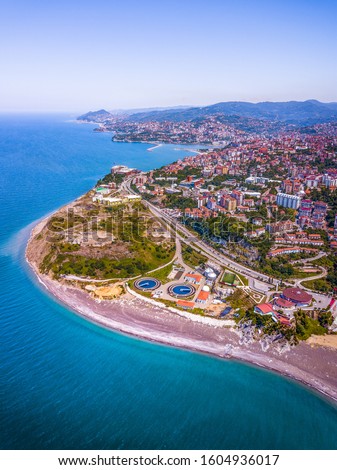 Beautiful aerial view of city Zonguldak in Turkey Imagine de stoc © 