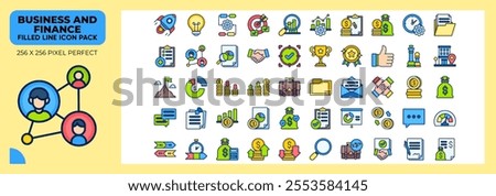 Business And Finance Filled line Icons Pack, Contains Such Icons as agreement,handshake,teamwork and more