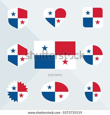 Panama flag. National flag of Panama. Panama vector flag button. Panama independence day.