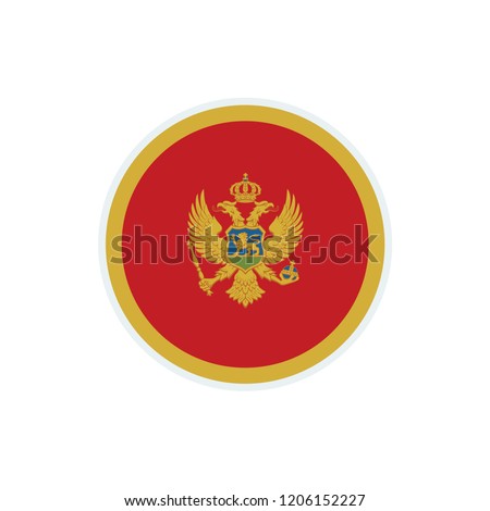 Montenegro flag. Montenegro circle flag