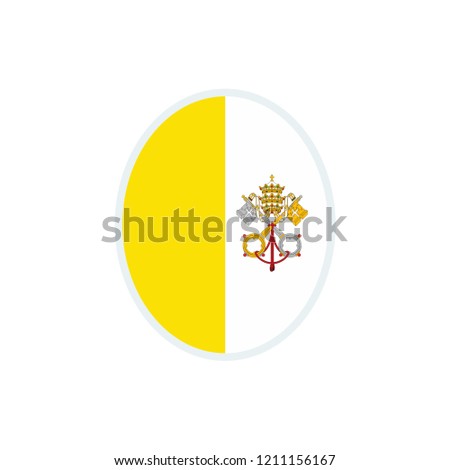 Vatican flag. Vatican round flag.