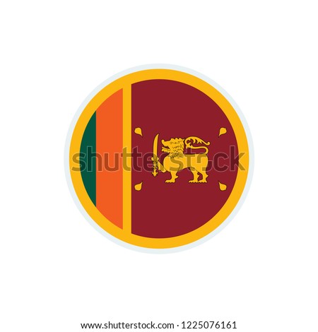 Sri Lanka flag. Sri Lanka circle flag.