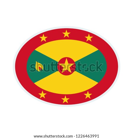 Grenada flag. Grenada ellipse flag.