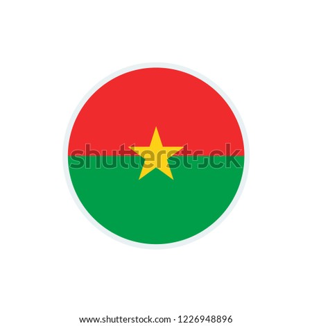 Burkina Faso flag. Burkina Faso circle flag.