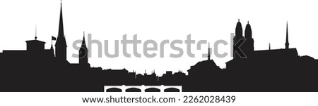 Vectorized and cleaned Zurich city skyline