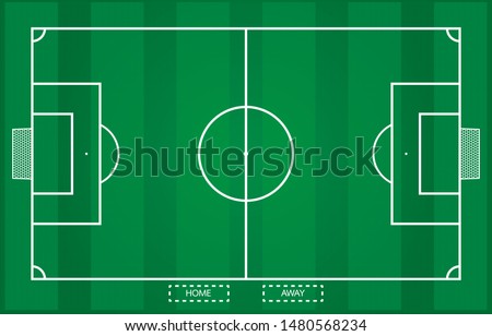 Football field ,on top view with bar pattern in Vector file