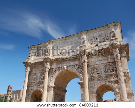The Arch of Constantine (Arco di Costantino) is a triumphal arch in Rome, Italy.