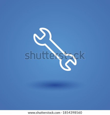 wrench line icon, outline vector illustration.