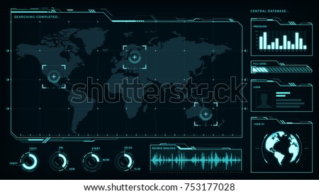 Command center, smart cities, vector graphic