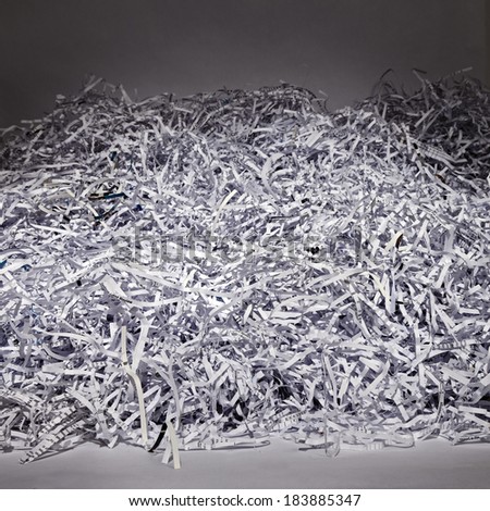 A large detailed background of shredded office paper.