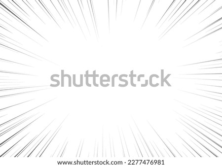 Manga focus speed lines for comic effect. Motion and action focus flash strip lines for anime comic book. Vector background illustration of black ray manga speed frame or splash and explosion.