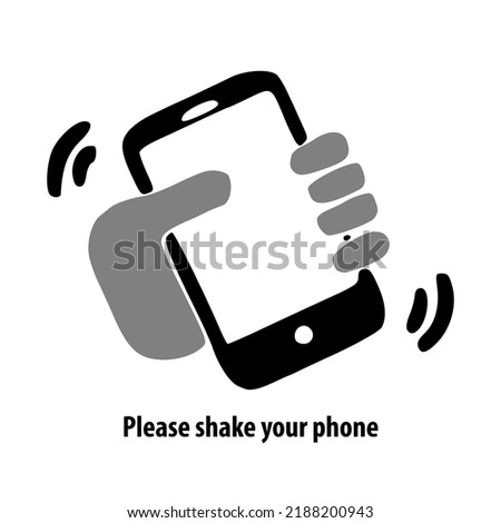 Shake your phone icon. Template isolated on white background. 2D simple flat style graphic design. Can be used for any purposes. Vector EPS10 
