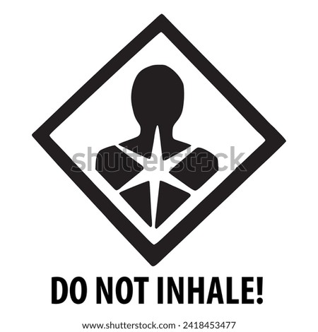 Do not inhale sign. Template isolated on white background.2D simple flat style graphic design. Can be used for any purposes. Vector EPS10 