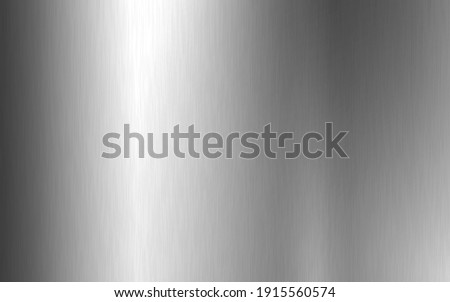 Silver metallic gradient with scratches. Titan, steel, chrome, nickel foil surface texture effect. Vector illustration. Foto d'archivio © 