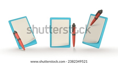 Realistic 3d check list on clip board. Clipboard with document. Business, office and education concept in cartoon style. Vector illustration.