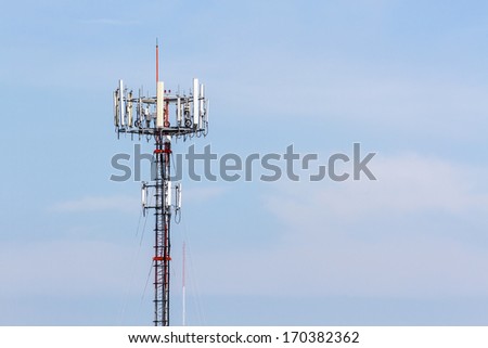 Mobile phone Telecommunication Radio antenna Tower.