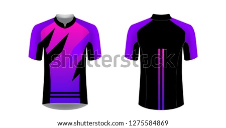 Sportswear templates. Designs for sublimation printing. Uniform blank for triathlon, cycling, cross country, run, marathon, race. Vector mocup. Team or uniform concept. Cycling tour kit design.