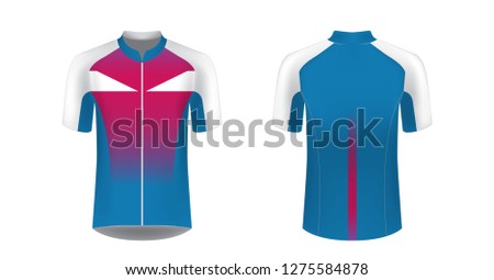 Sportswear templates. Designs for sublimation printing. Uniform blank for triathlon, cycling, cross country, run, marathon, race. Vector mocup. Team or uniform concept. Cycling tour kit design.