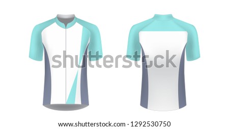 Sportswear templates. Designs for sublimation printing. Uniform blank for triathlon, cycling, cross country, run, marathon, race. Vector mocup. Team or uniform concept. Cycling tour kit design.