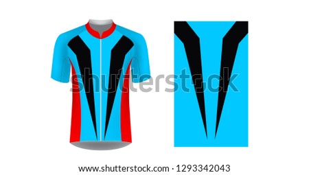 Sportswear templates. Designs for sublimation printing. Uniform blank for triathlon, cycling, cross country, run, marathon, race. Vector mocup. Team or uniform concept. Cycling tour kit design.