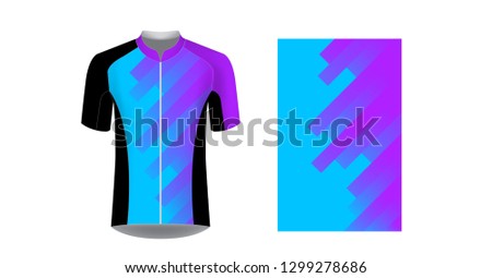 Sportswear templates. Designs for sublimation printing. Uniform blank for triathlon, cycling, cross country, run, marathon, race. Vector mocup. Team or uniform concept. Cycling tour kit design.