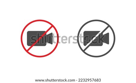 No video, stop video icon sign vector design