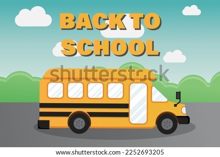 Back to school with bus vector illustration