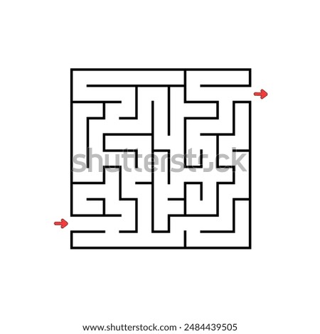 Abstract square maze. Game for kids. Puzzle for children. Labyrinth conundrum. Find the right path. Vector illustration.