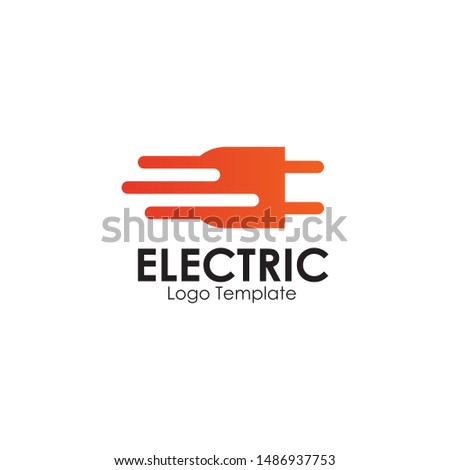 Electric plug in logo design vector template