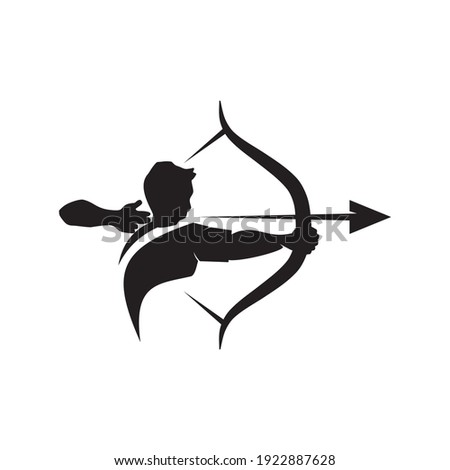 Archer man logo design vector template