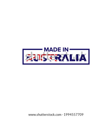Made in Australia label logo design vector template