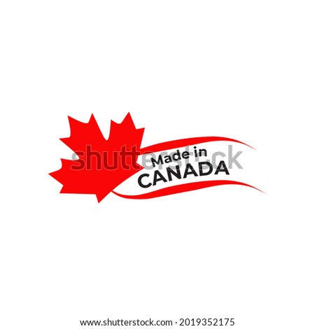 Label made in canada logo design vector template