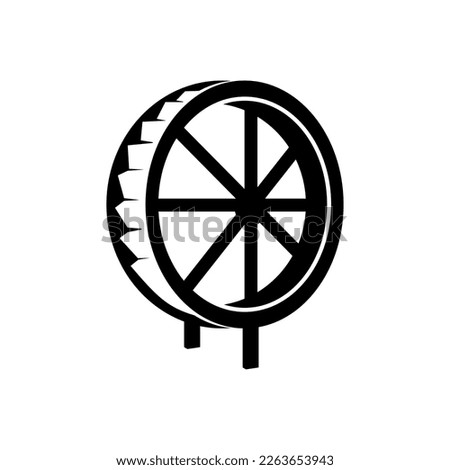 Water turbine spin power vector logo design